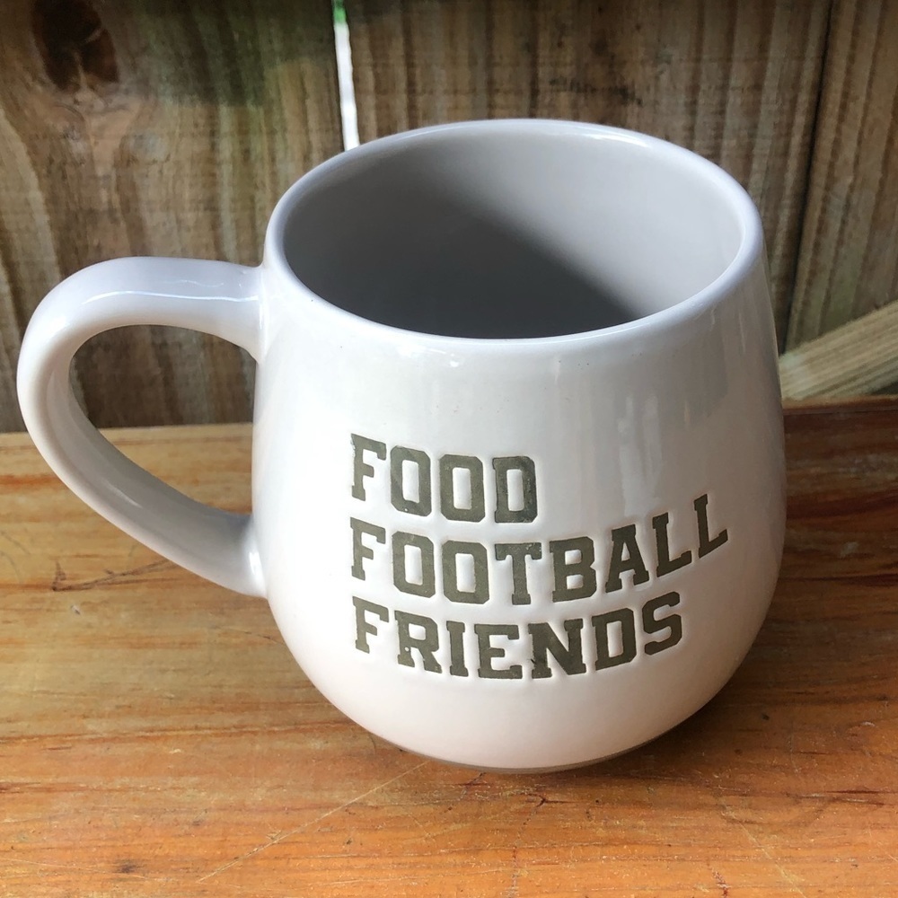 Robert Stanley Football Food Friends 2 Tone Grey Oversized Coffee Mug 24oz